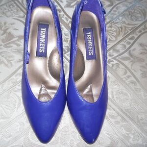 Women's Trinket Purple Pointed Toe Bow Accent Kitten Heel Pumps Size 7